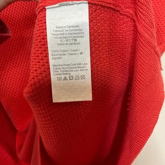 J. Crew Men's Red Short-sleeve cotton mesh-stitch johnny-collar sweater-polo NWT - Picture 4 of 7